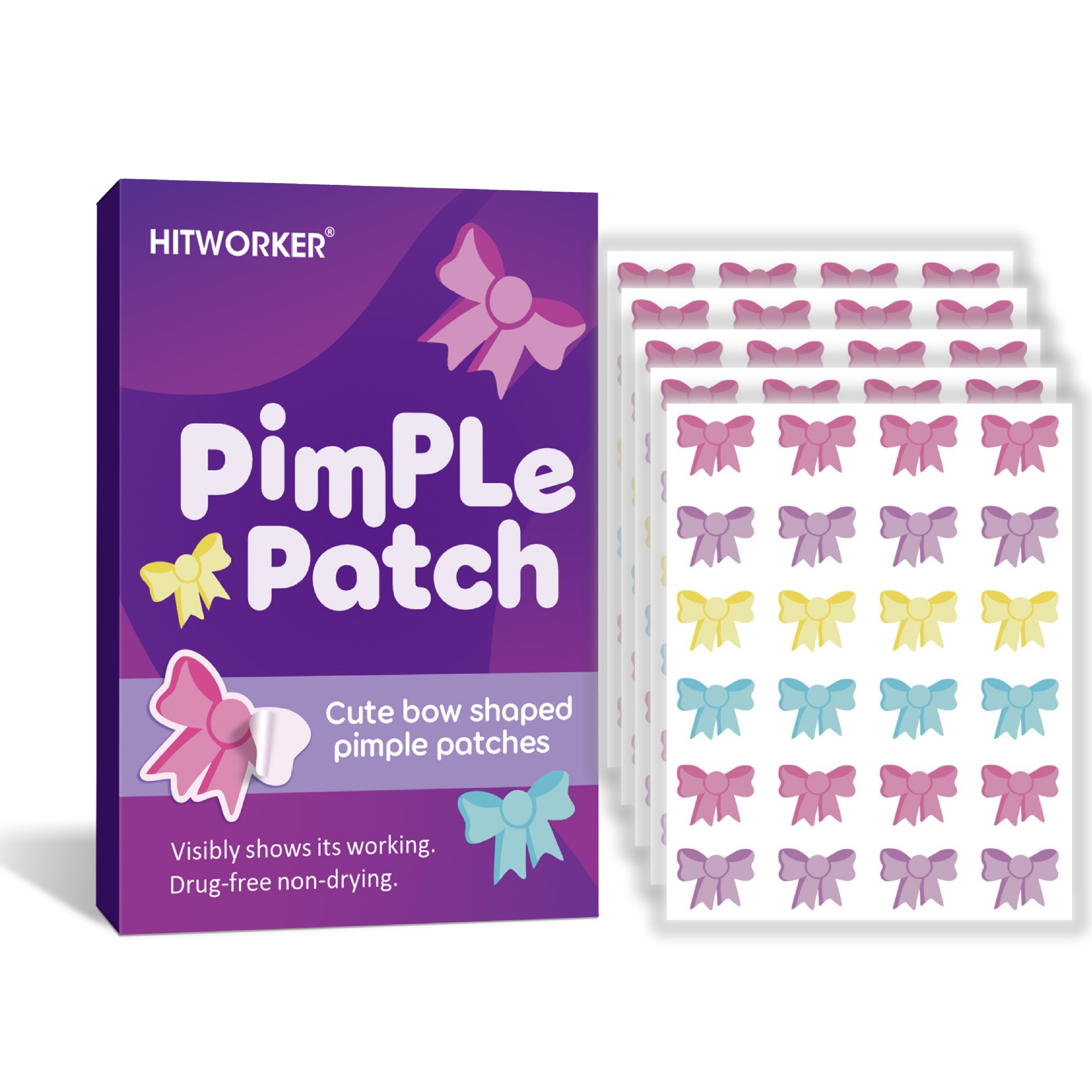 Hydrocolloid Pimple Patch - 120 Cerotti a Forma di Fiocco