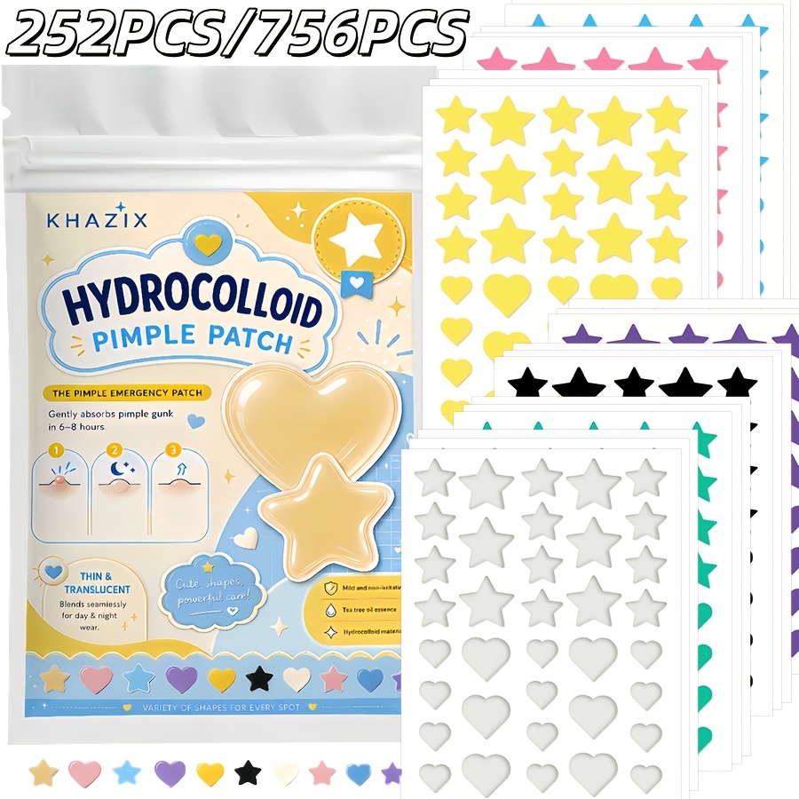 Hydrocolloid Pimple Patch - 7 colori, 252 pezzi/756 pezzi. Cerotto