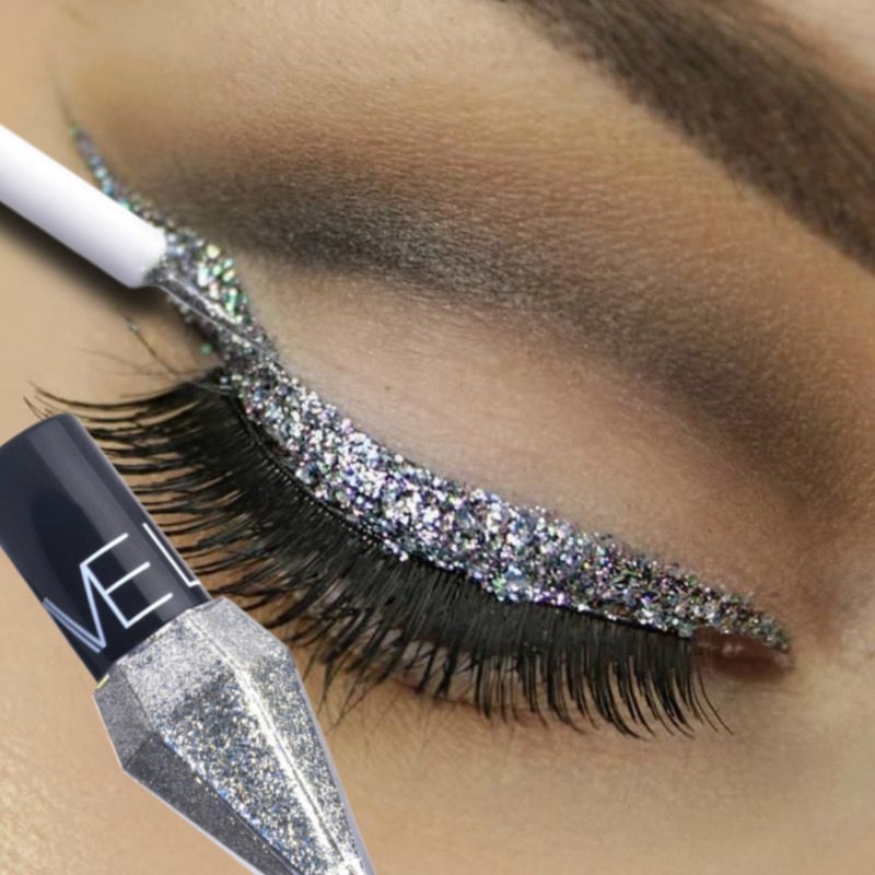 Waterproof Liquid Eyeliner Pen - Eyeliner liquido con diamanti glitter perlescenti