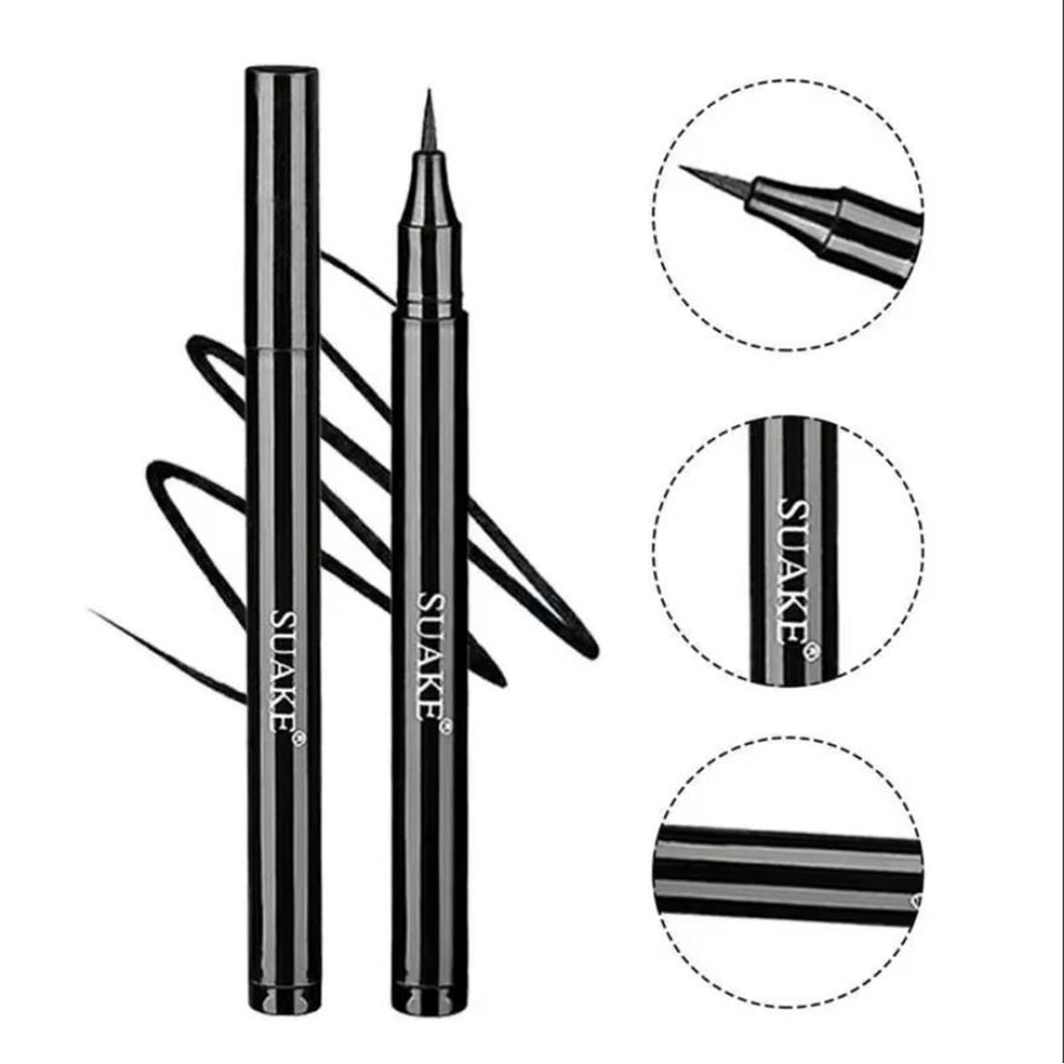 Waterproof Liquid Eyeliner Pen - 1/5 Pezzi Eyeliner Liquido Impermeabile Nero,