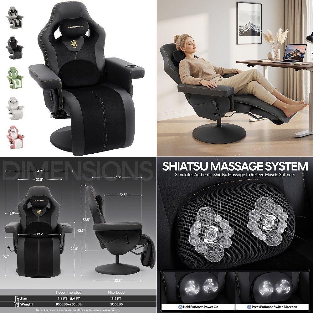 Massage - Sedia da Gaming M6 con Controllo