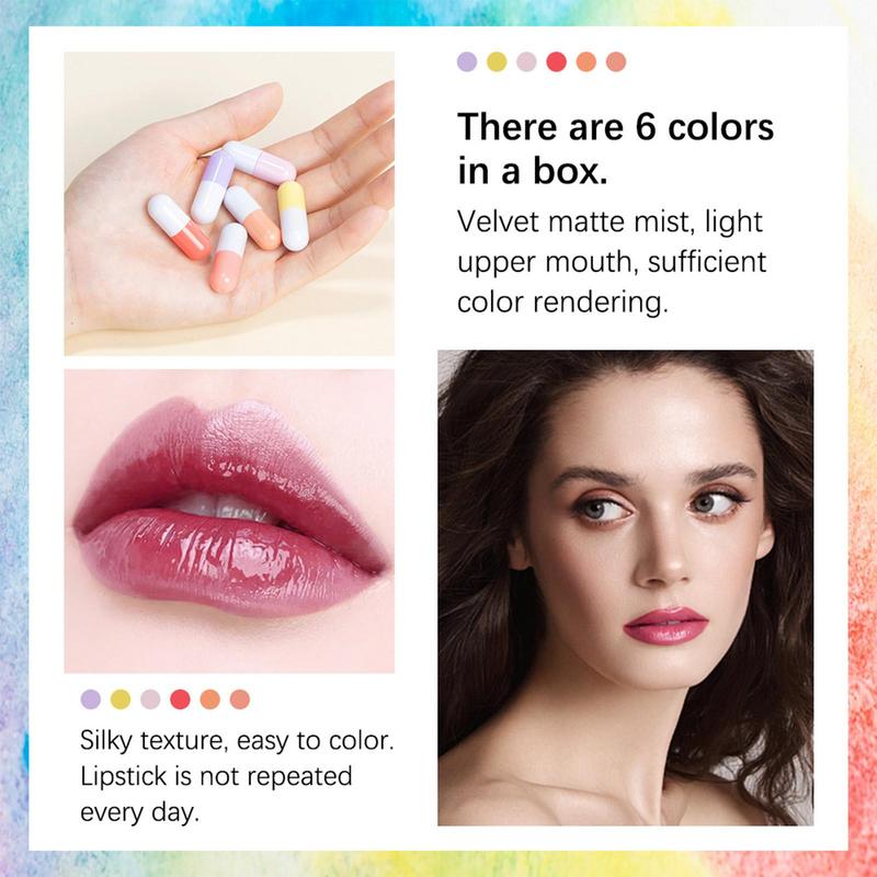 Mini set di rossetti 6 pezzi R - Matte Velvet Lip Tint Long Lasting recensione e prezzo