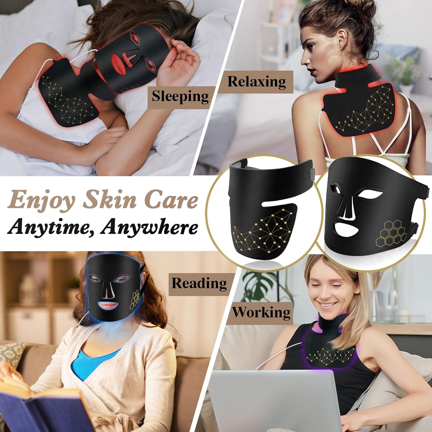 Maschera al Silicone LED 2 in  - Led Light Therapy Face Mask recensione e prezzo