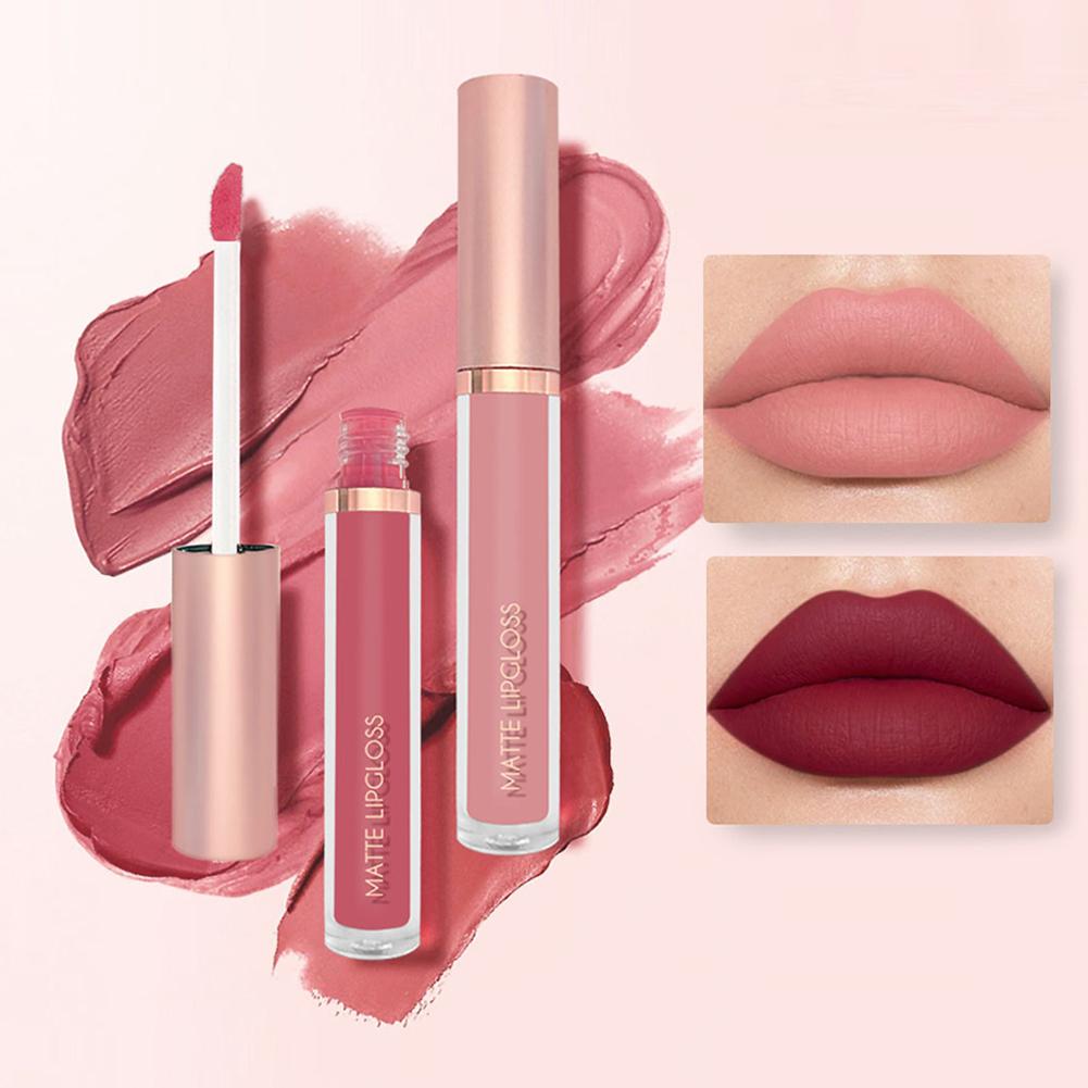 3 pz/set Nude Lip Gloss Rosset - Matte Velvet Lip Tint Long Lasting recensione e prezzo