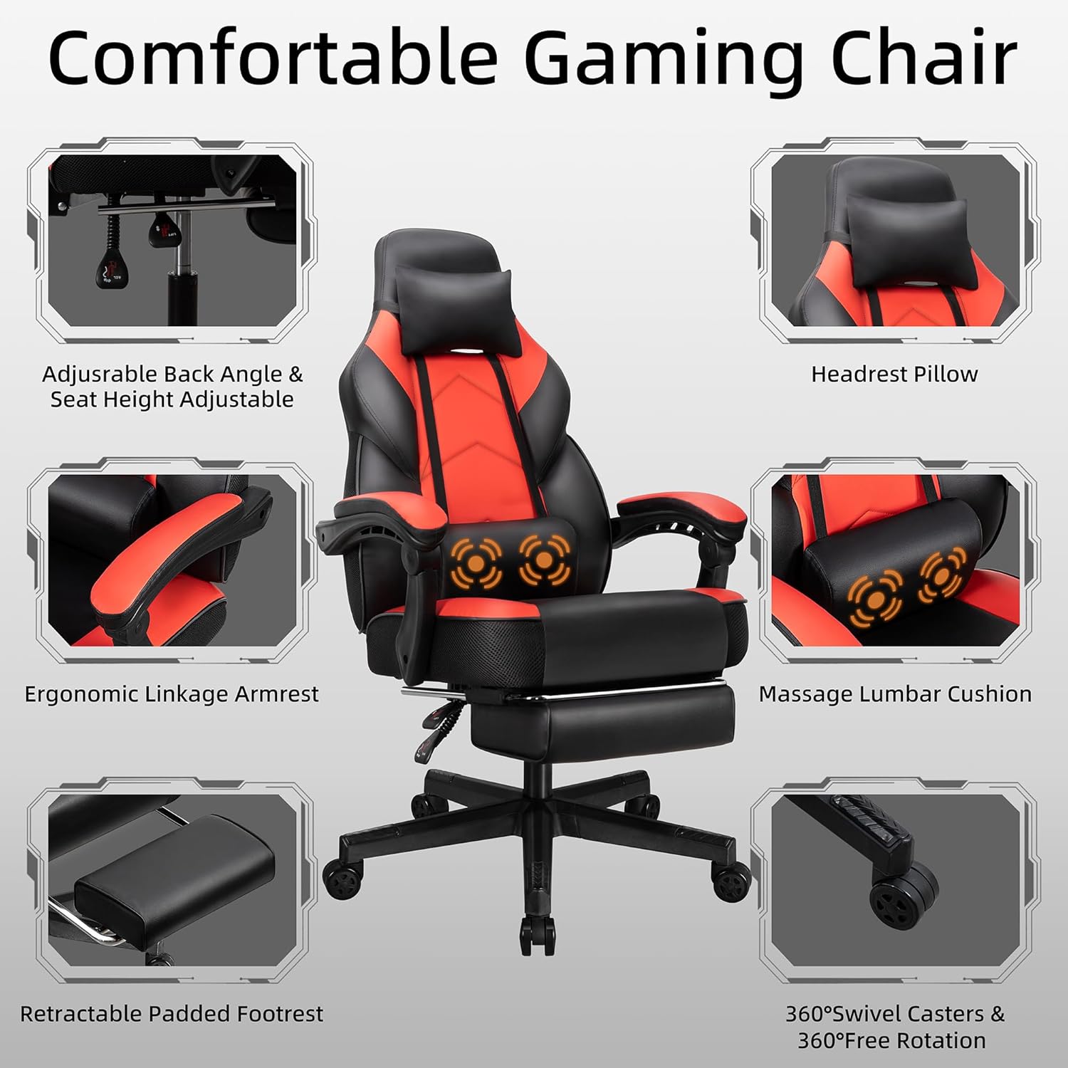 Sedia da Gaming con Poggiapied - Massage recensione e prezzo