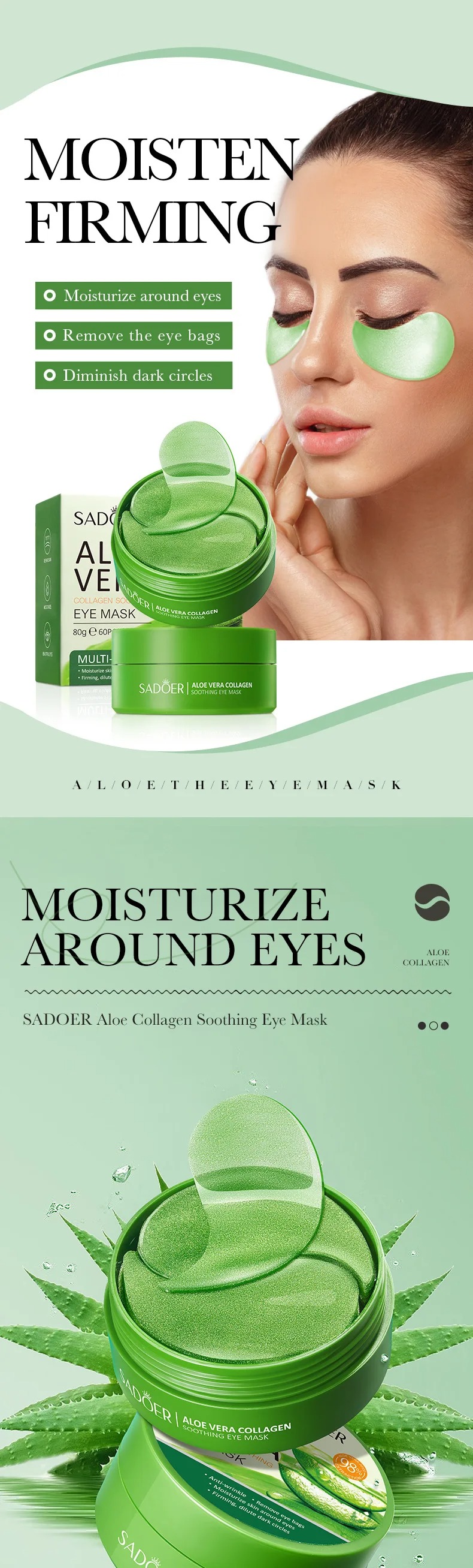 60 pz Aloe Vera Collagene Masc - Collagen Under Eye Patches recensione e prezzo